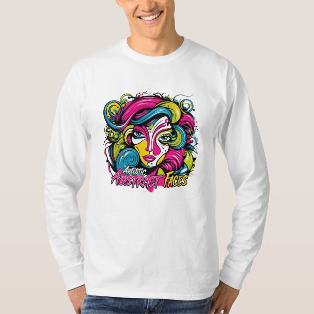 Artistic Abstract faces logo design T-Shirt (Front)