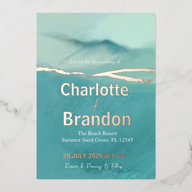 Artistic Abstract Landscape Green Fields Wedding (Front)