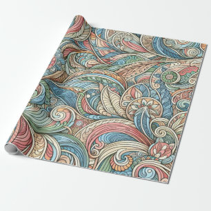 Artistic abstract represent leaves and nature wrapping paper