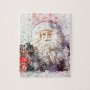 Artistic Abstract Santa Claus Jigsaw Puzzle