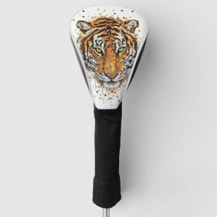 Artistic Abstract Splatter Tiger Face Wildlife Golf Head Cover