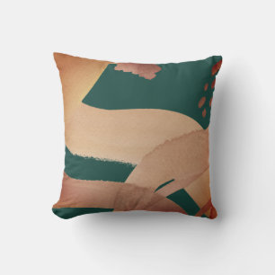 Artistic Abstract   Teal & Orange Colour Palette Cushion