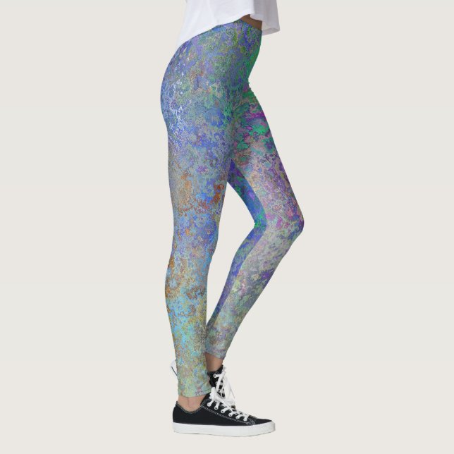 Artistic Abstract Texture Leggings for Trendy Look (Right)
