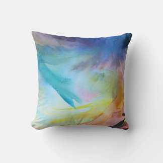 Artistic abstract watercolor painting cushion