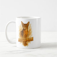 Artistic Abyssinian Cat Illustration Watercolor
