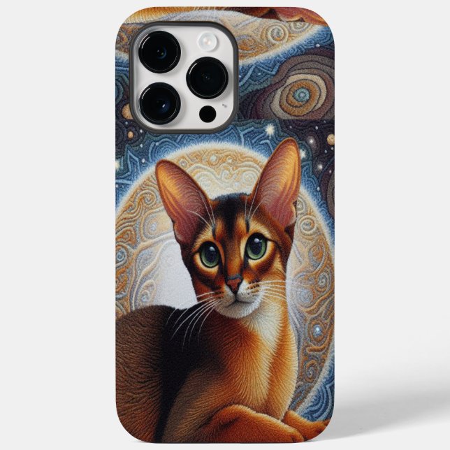 Artistic Abyssinian Cat,  Modern Abyssinian Kitten Case-Mate iPhone Case (Back)