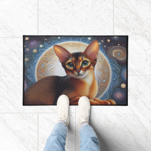 Artistic Abyssinian Cat, Modern Abyssinian Kitten Doormat