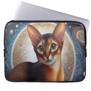 Artistic Abyssinian Cat,  Modern Abyssinian Kitten Laptop Sleeve