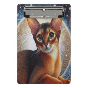 Artistic Abyssinian Cat, Modern Abyssinian Kitten Mini Clipboard