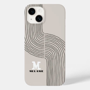 Artistic aesthetic stripes minimal Monogram Case-Mate iPhone 14 Case