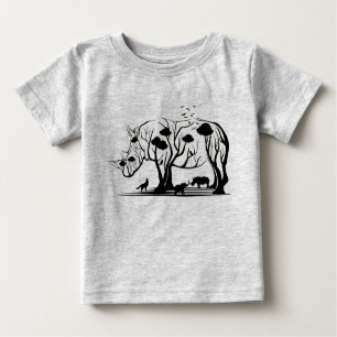 Artistic African Rhino Tree Art Wild Nature Baby T-Shirt