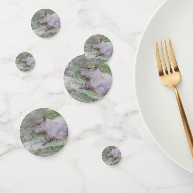 artistic animal capybara confetti (Group)