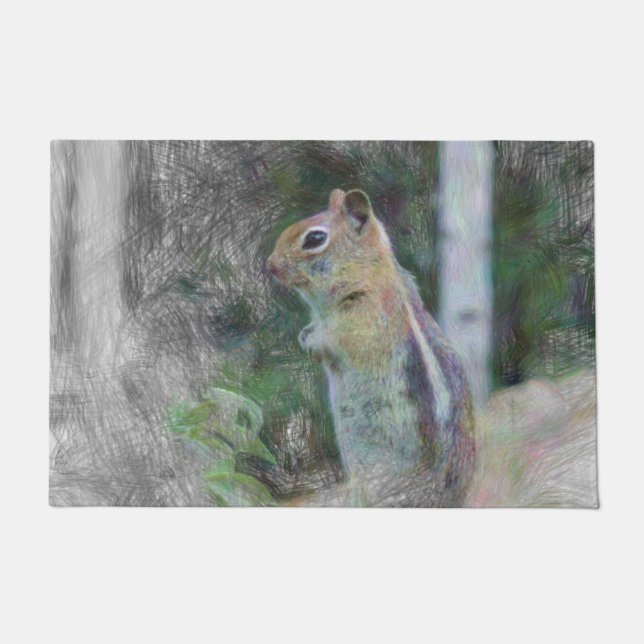 artistic animal chipmunk 1 doormat (Front)