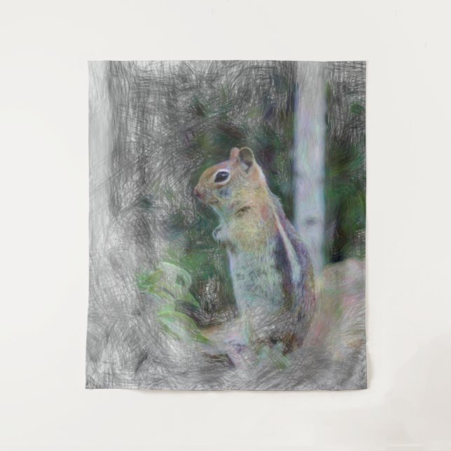 artistic animal chipmunk 1 tapestry (Front)