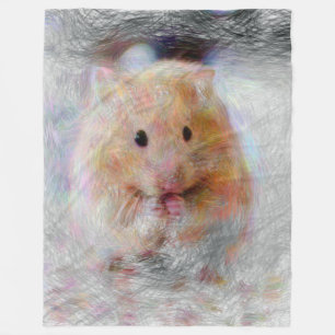 artistic animal hamster fleece blanket