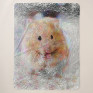artistic animal hamster sherpa blanket