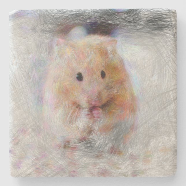 artistic animal hamster stone coaster (Front)