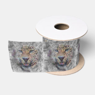 artistic animal leopard satin ribbon