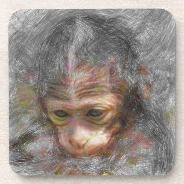 artistic animal monkey baby coaster (Front)