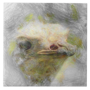 artistic animal ostrich ceramic tile