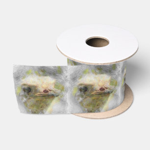 artistic animal ostrich satin ribbon