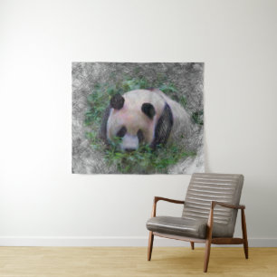 artistic animal panda tapestry