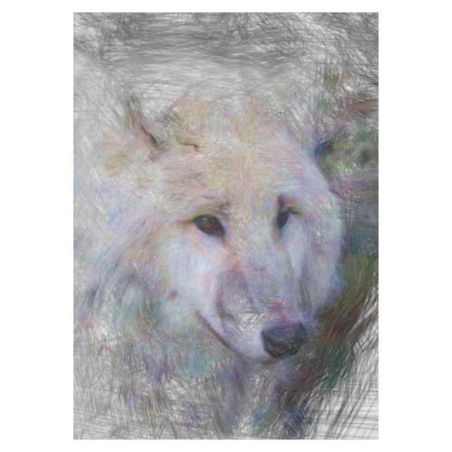 artistic animal wolf tablecloth (Front)