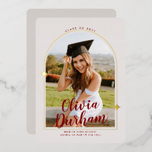 Artistic Arch Graduation Foil Invitation