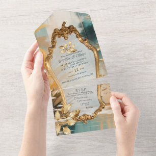 Artistic Asian Oriental Waves & Sceneries All In One Invitation