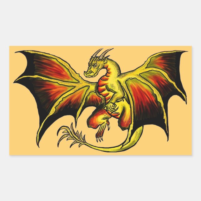 Artistic attitude colourful dragon fantasy sticker (Front)