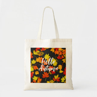 Artistic Autumn Leaves Pattern Tote Bag