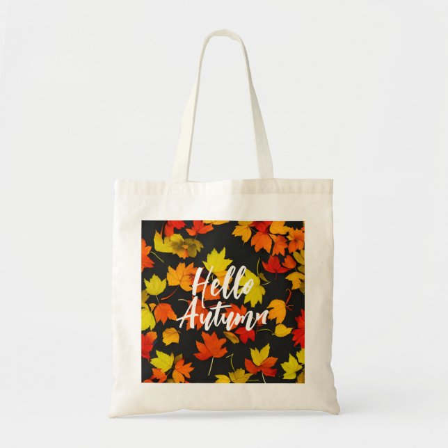 Artistic Autumn Leaves Pattern Tote Bag (Front)