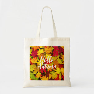 Artistic Autumn Leaves Pattern Tote Bag