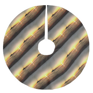 Artistic Autumn Sunset On the Aegean  Brushed Polyester Tree Skirt