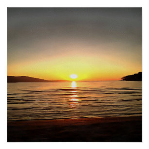 Artistic Autumn Sunset On the Aegean Poster