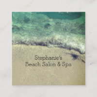 Artistic Beach Abstract Waves Coastal Salon Spa