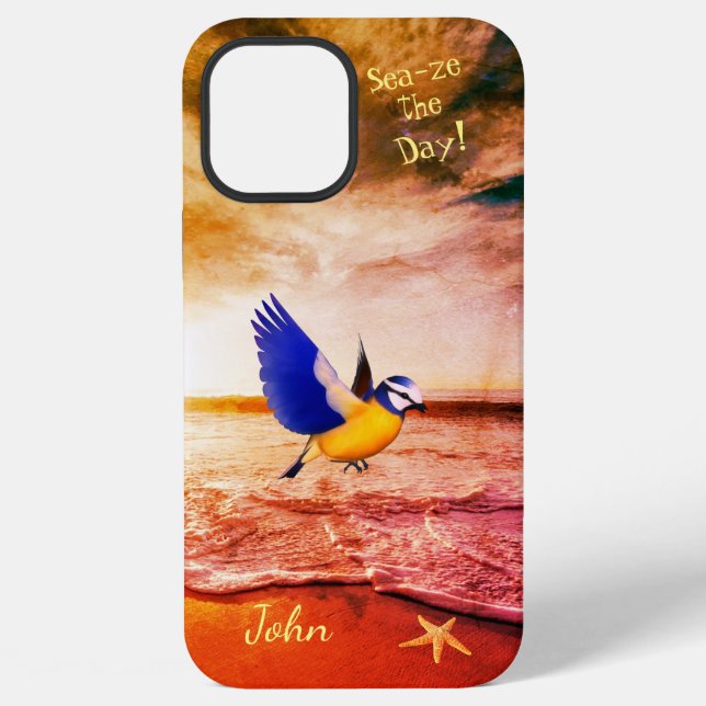  Artistic Beach Bird Sea iPhone Case (Back)