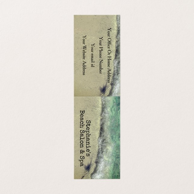 Artistic Beach Ocean Waves Coastal Salon Spa Business Card (Outside Unfolded)