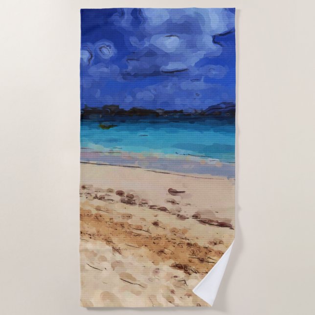 Artistic Beach Scene Towel (Front)