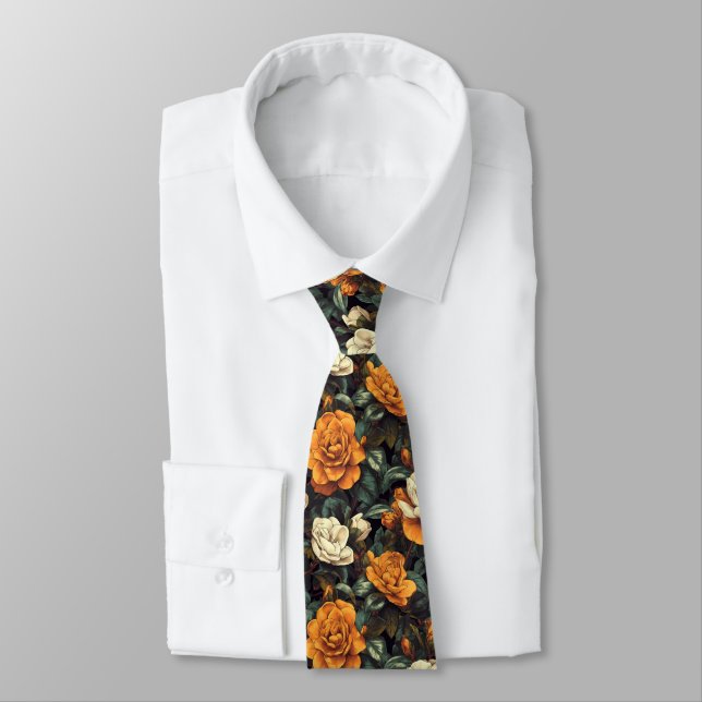 Artistic Best Man Gardenias Tie (Tied)