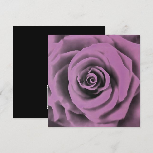Artistic Big Dark Lavender Rose Invitation (Front/Back)
