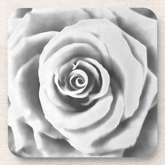 Artistic Big White Rose Coaster (Front)