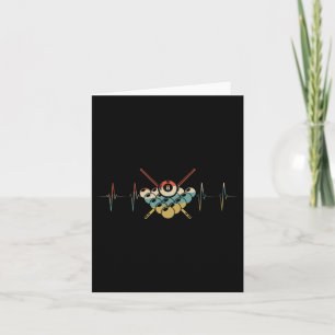 Artistic Billiards Heartbeat Retro Ecg Ekg Card