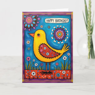 Artistic Bird Birthday Card