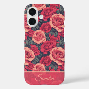 Artistic Birthday Gift Rose Floral Custom iPhone 16 Case
