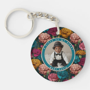 Artistic Birthday Gifts Photo Carnation Key Ring