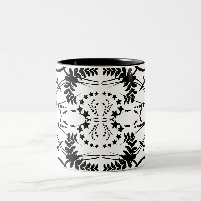Artistic black white Coffee Mugs (Center)