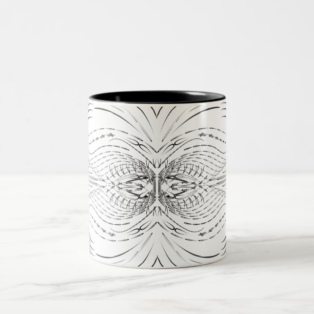 Artistic black white Coffee Mugs (Center)