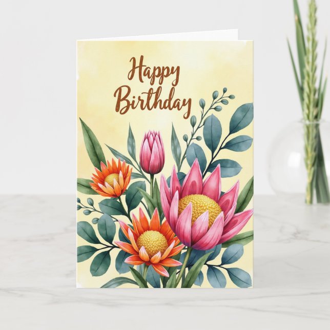 Artistic Blossom Birthday Card (Front)