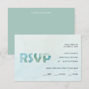 Artistic Blue Fall Watercolor Art RSVP Card